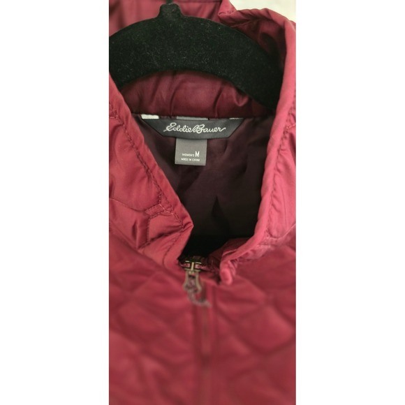 Eddie Bauer Women's Quilted Vest Maroon Puffer Sleeveless Jacket Medium - Picture 3 of 5